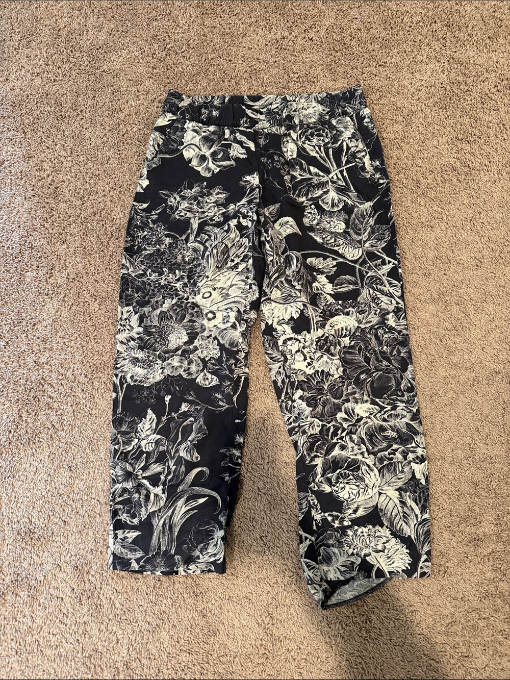 LOFT Slate Blue/Grey and White Floral Women's Trousers